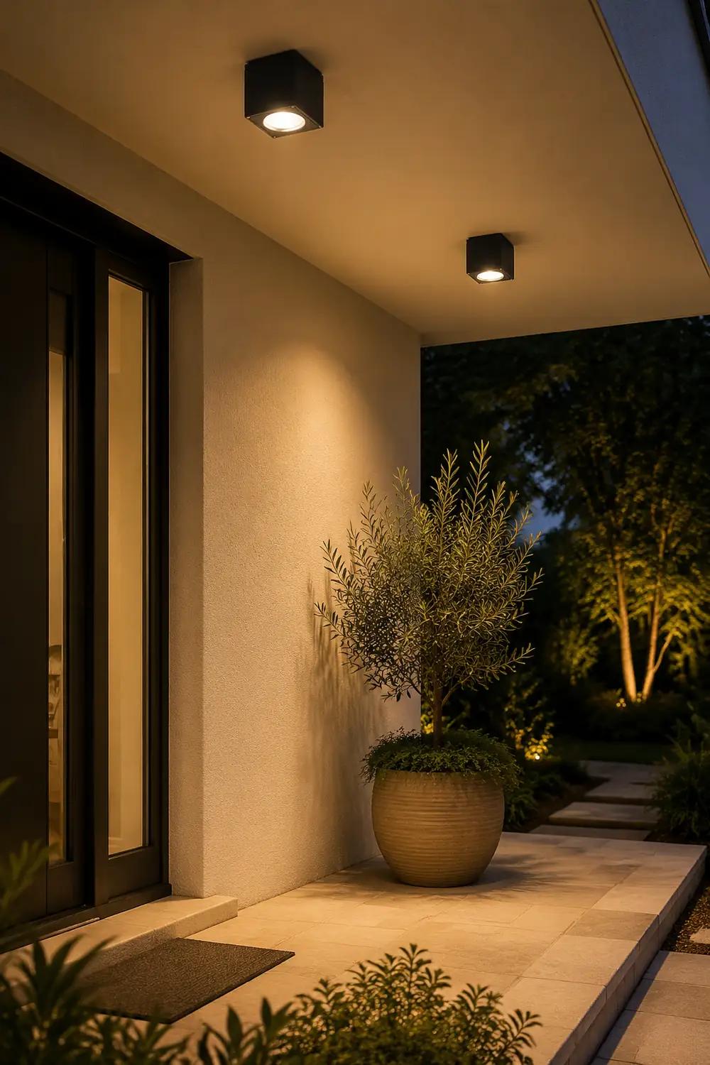 Orr Modern Black Rectangualr Flush Mount Ceiling Light, Metal/Glass - Lumpaz