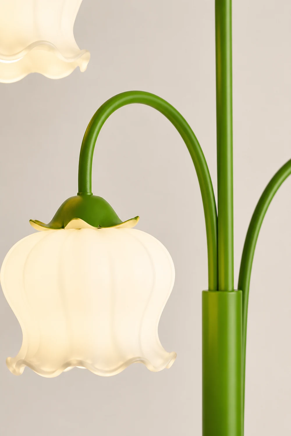 Lily Green Shade Flower Floor Lamp, Metal/Glass, Living Room/Bedroom - Lumpaz