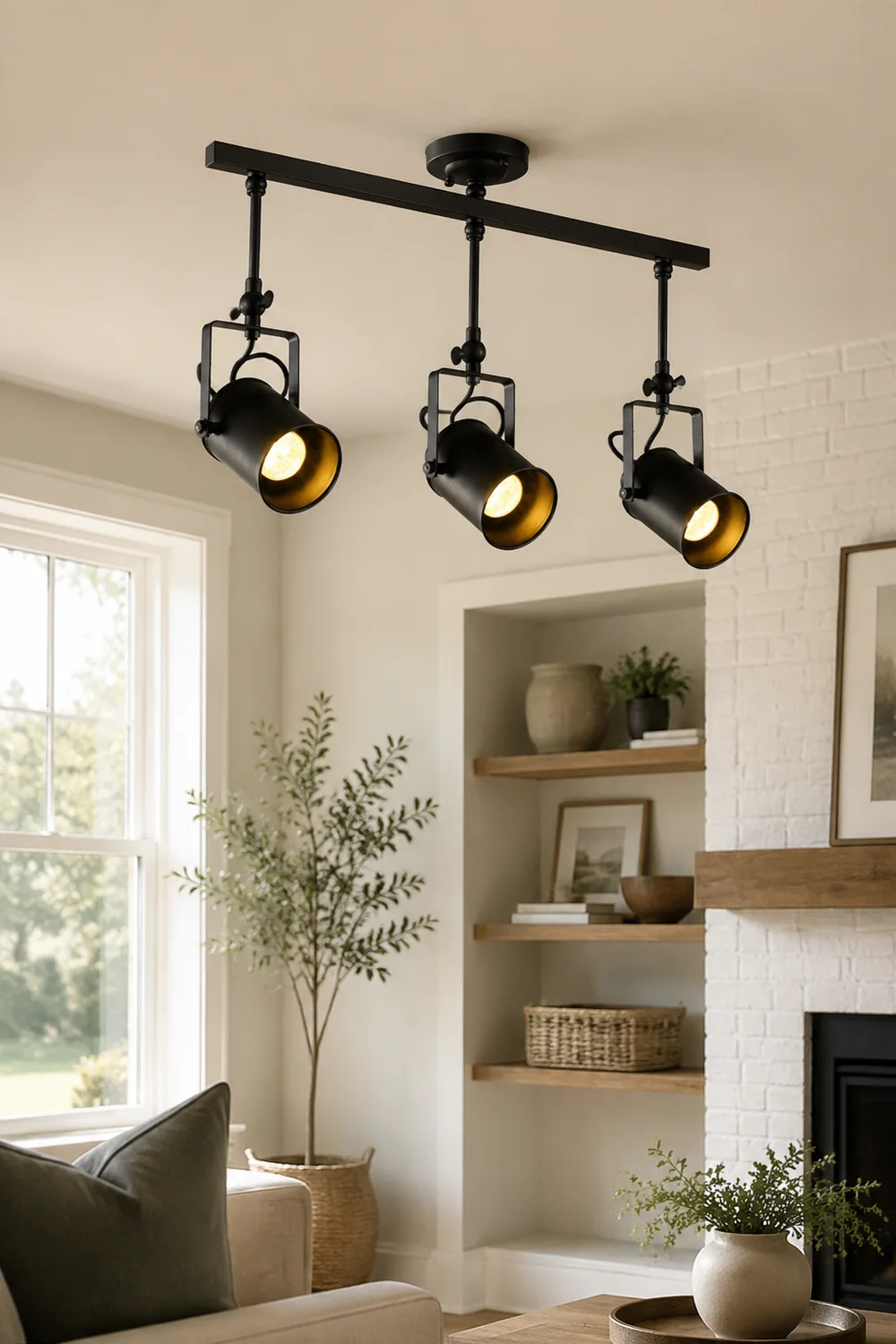 Alessio Vintage Adjustable Semi-Flush Mount Ceiling Light, Black - Lumpaz