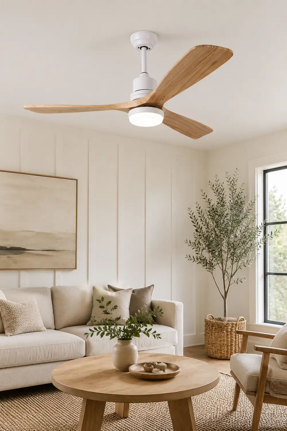 Ozawa 3-Blade Ceiling Fan with Light, DIA 52'' - Lumpaz