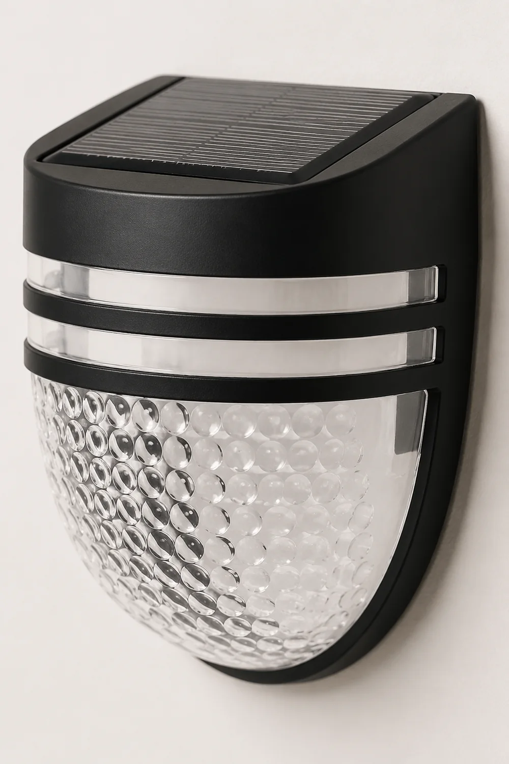 Modern Solar-Powered Black Wall Fence Lights, 4-Pack复制 - Lumpaz
