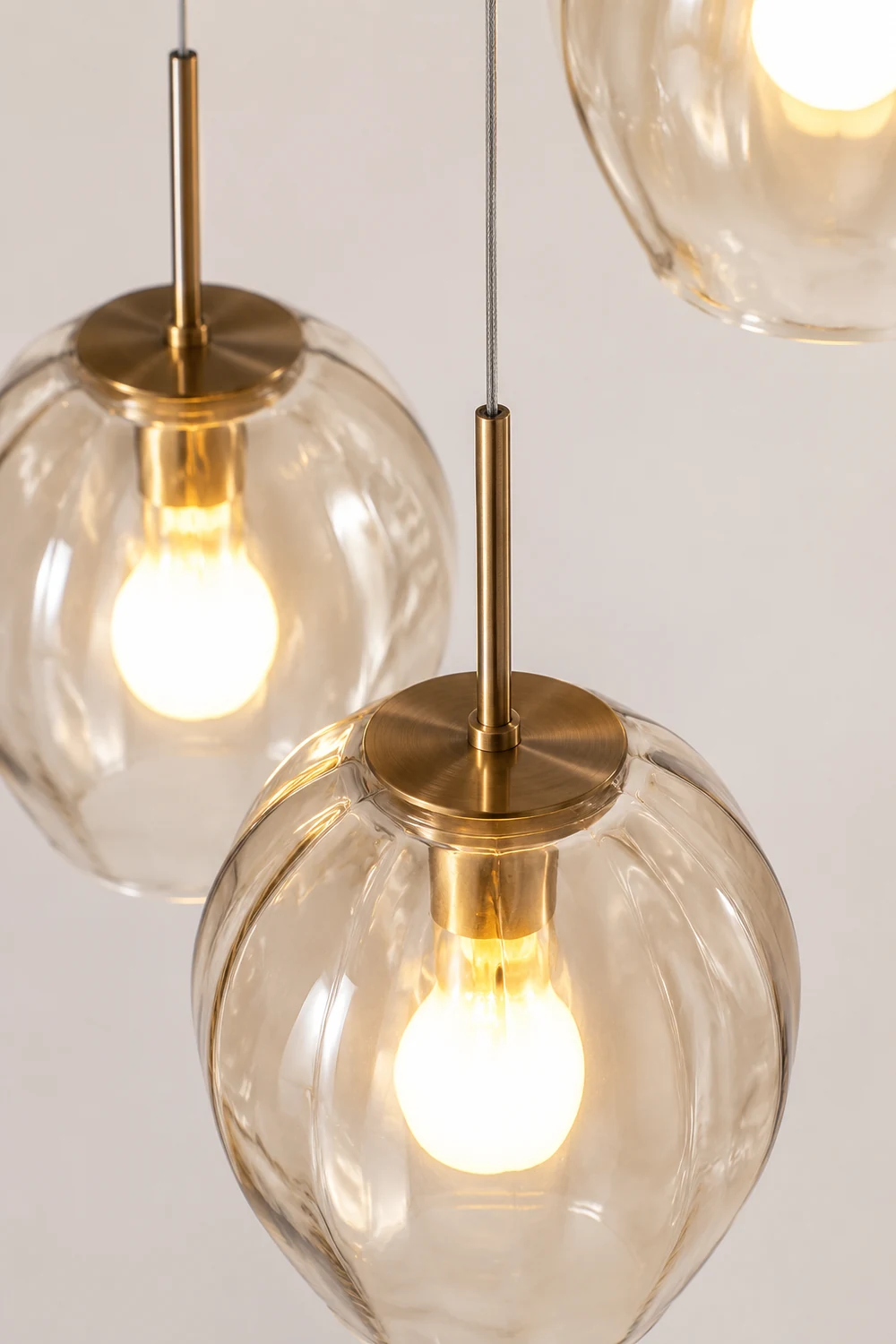 Hailie Modern Ball Glass Chandelier Gold Living Room Staircase - Lumpaz