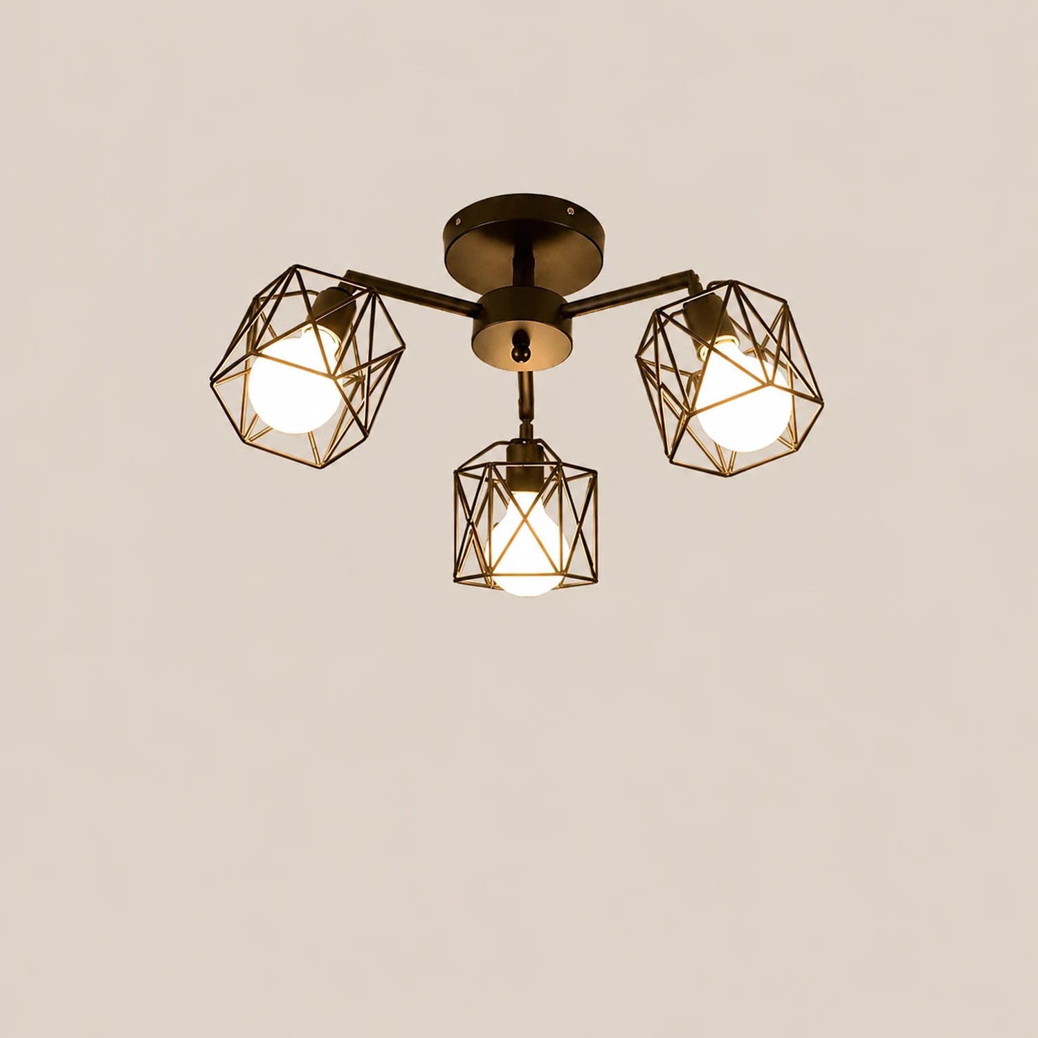 Herbert Black Semi-Flush Mount Ceiling Light - Lumpaz