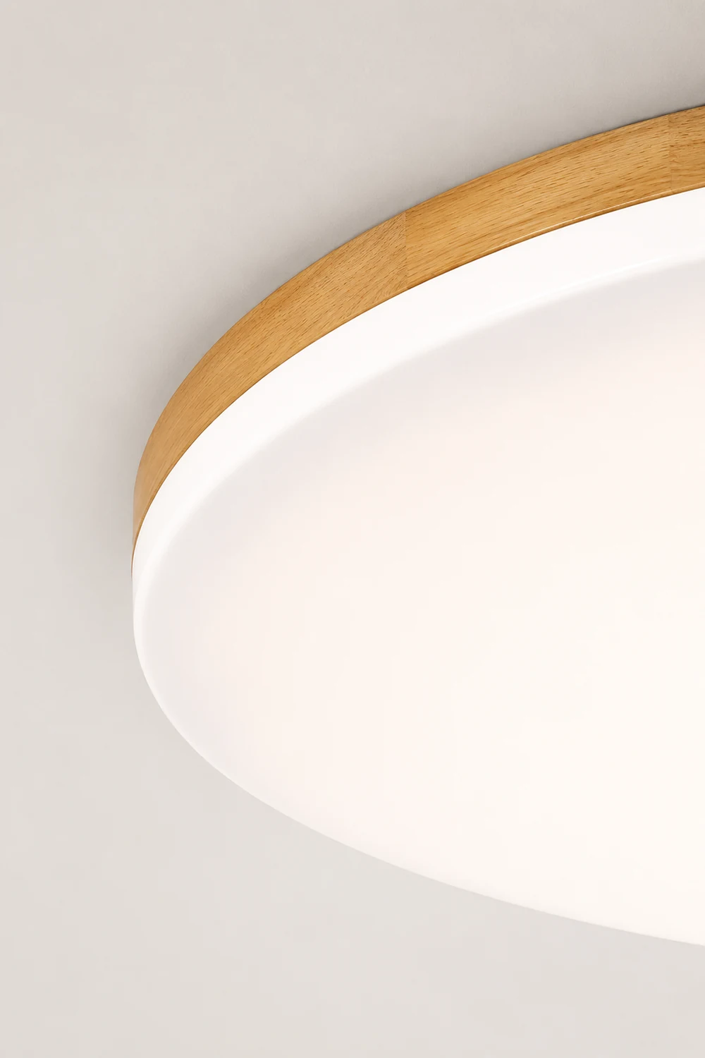 Ozawa Minimalist Wood Round Flush Mount Ceiling Light Bedroom - Lumpaz
