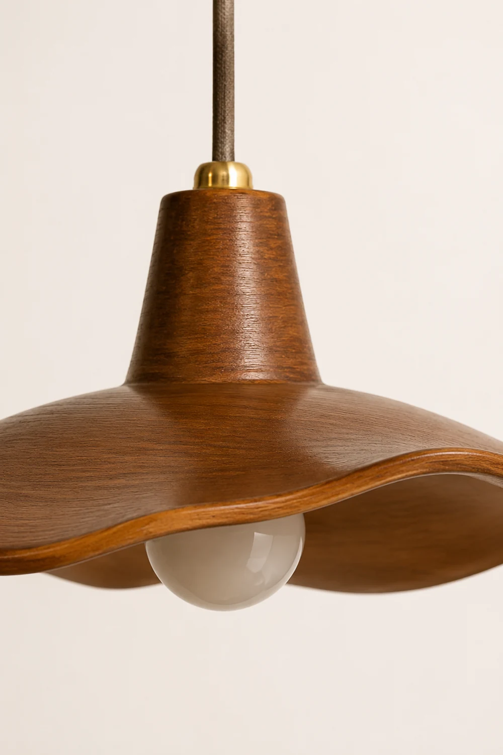 Carins Pendant Light Wave Retro, Mahogany/Resin, Dining Room - Lumpaz
