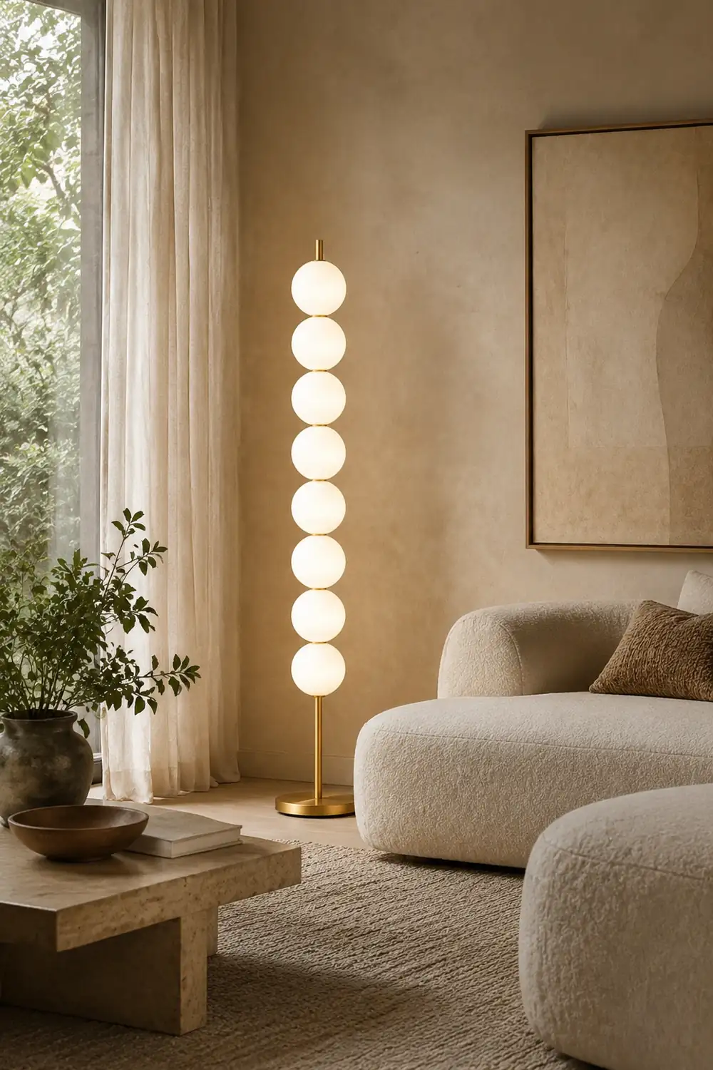 Valentina Modern Candy Acrylic/etal Floor Lamp, Brass - Lumpaz