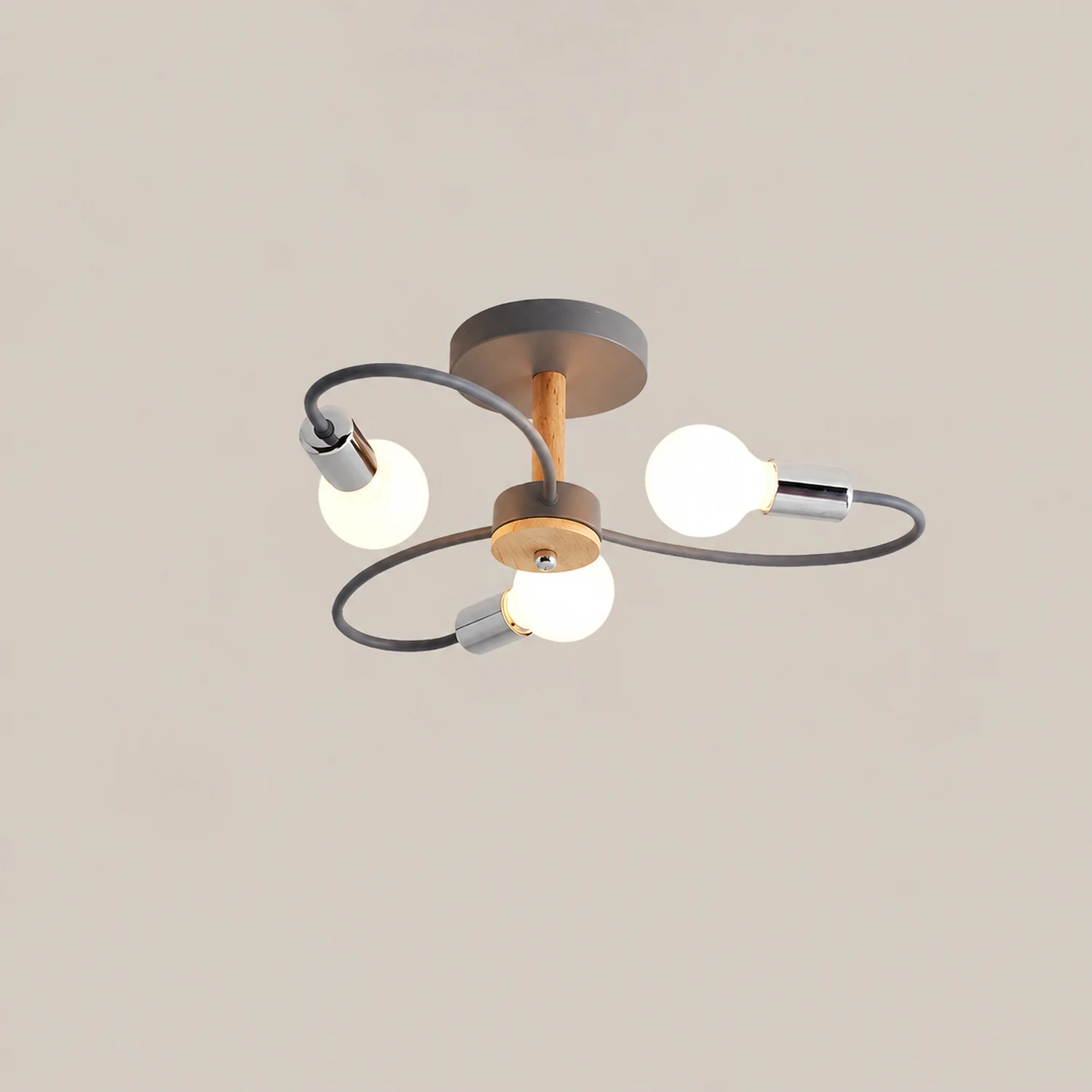 Lacey Elegant Metal/Glass Flush Mount Ceiling Light, Gray/Green - Lumpaz