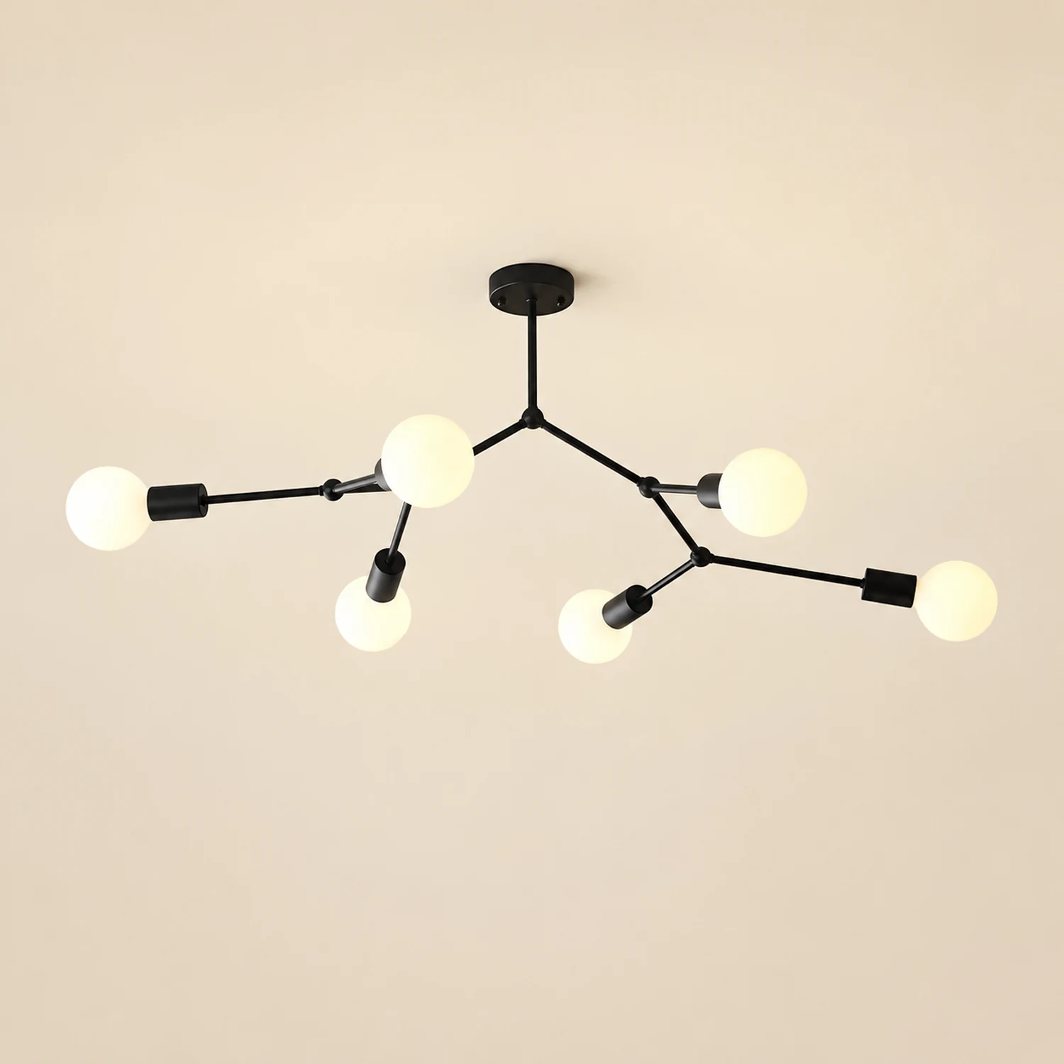 Valentina Industrial Bubbles Chandelier, Black/White/Gold - Lumpaz