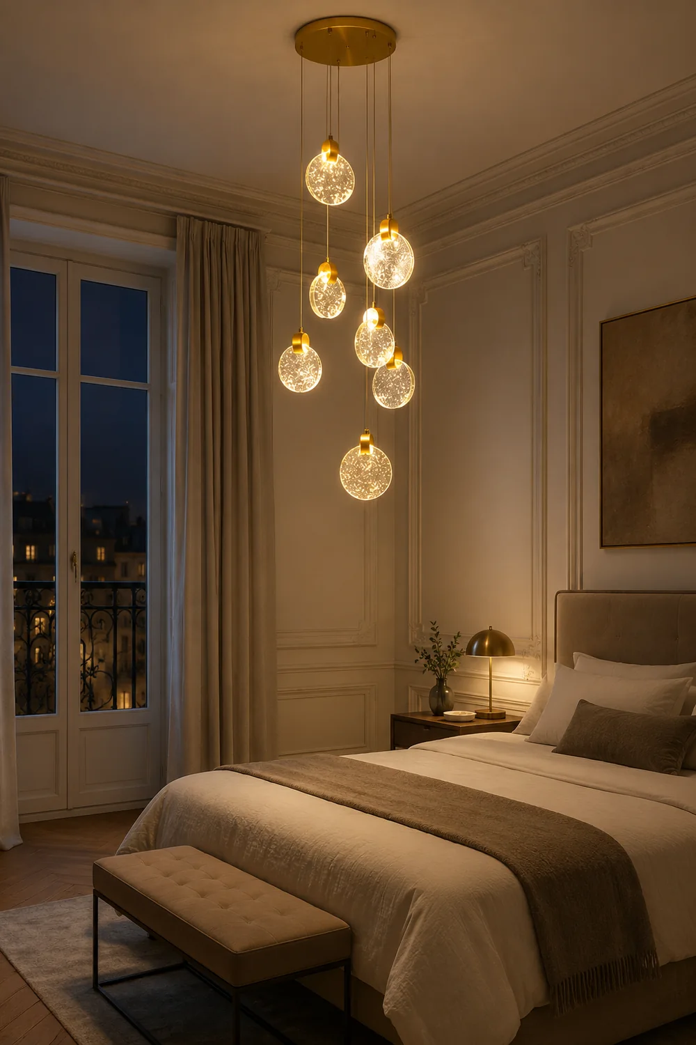 Kristy Minimalist Round  Metal/Crystal Chandelier, Gold - Lumpaz