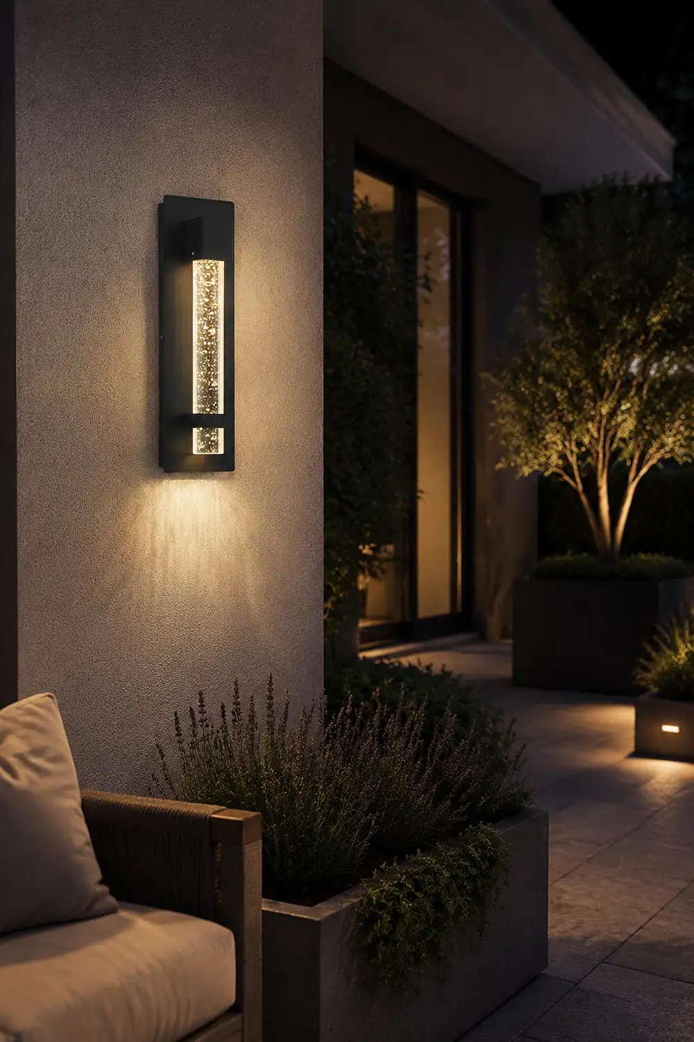 11.8 Inch Waterproof Hardwired Bubbles Glass Outdoor Wall Light - Lumpaz