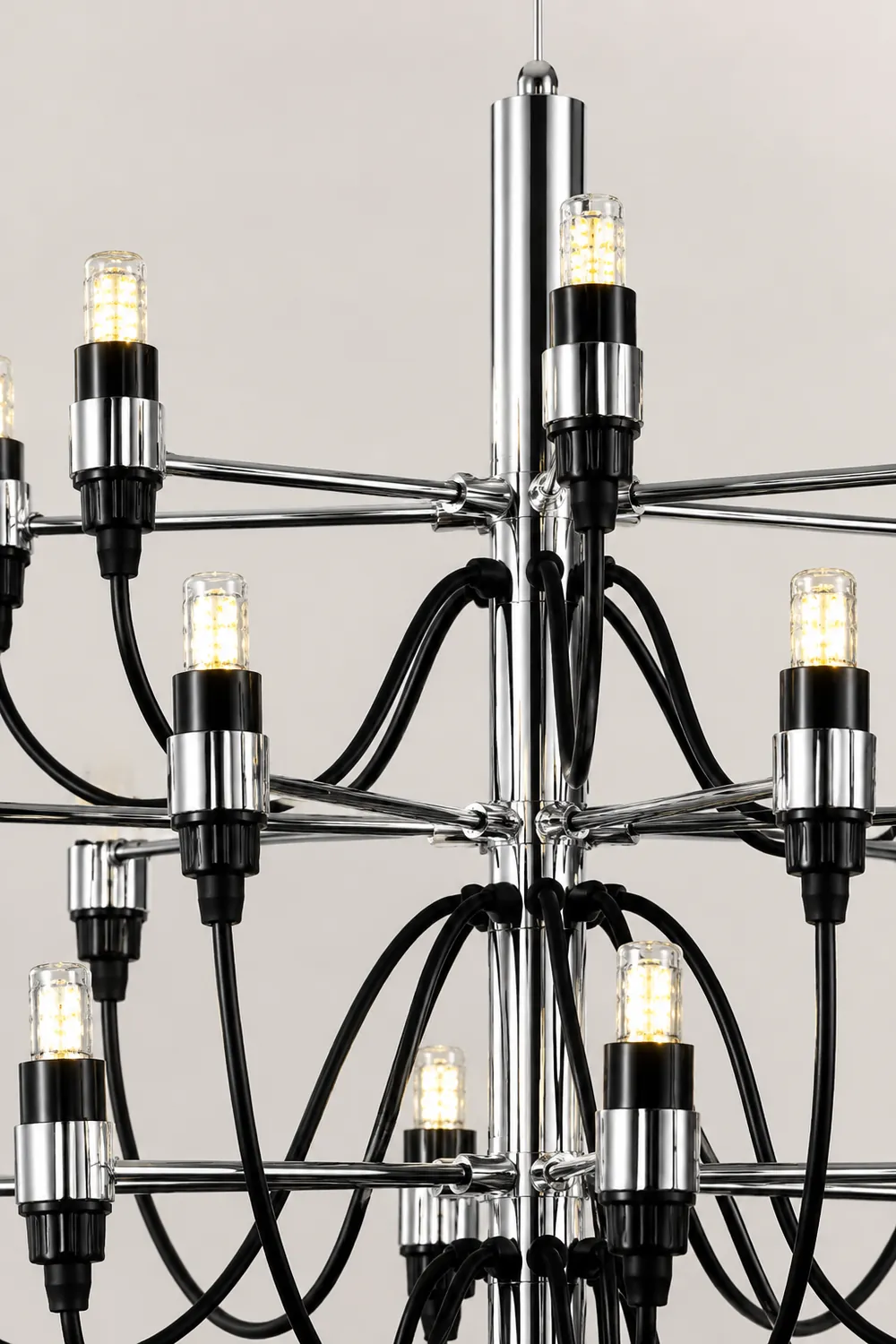 Alessio Retro Linear Metal Chandelier, Black - Lumpaz