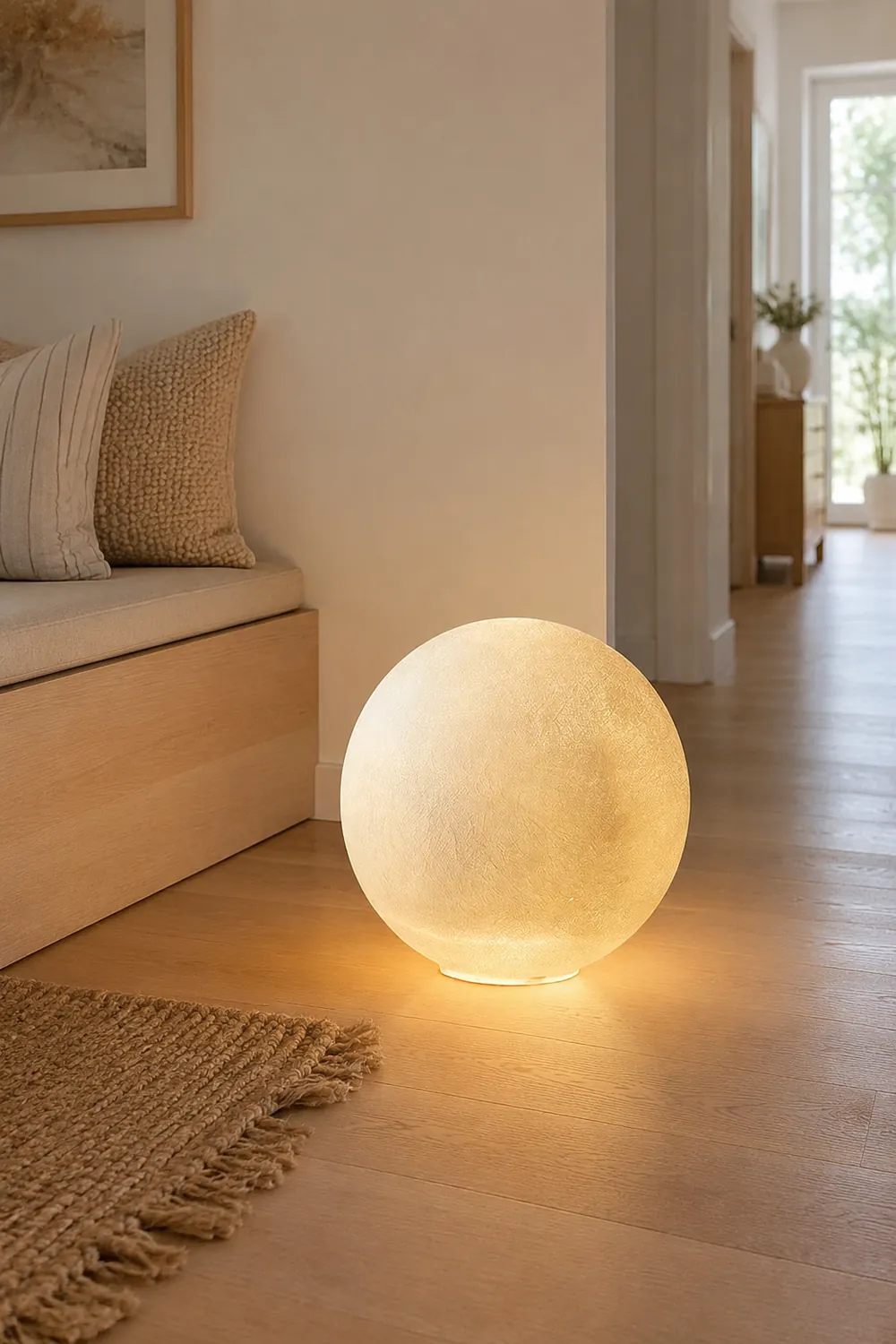 Elif Modern Decorative Dream Floor Lamp Moon Globe Resin Bedroom - Lumpaz