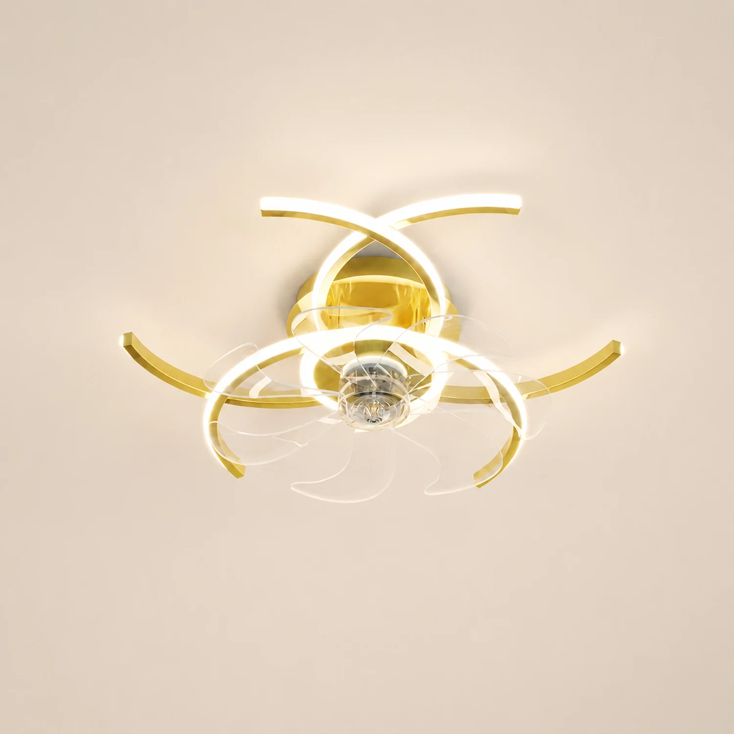 Lacey Ceiling Fan with Light, 4 Style, L 21" Living Room - Lumpaz