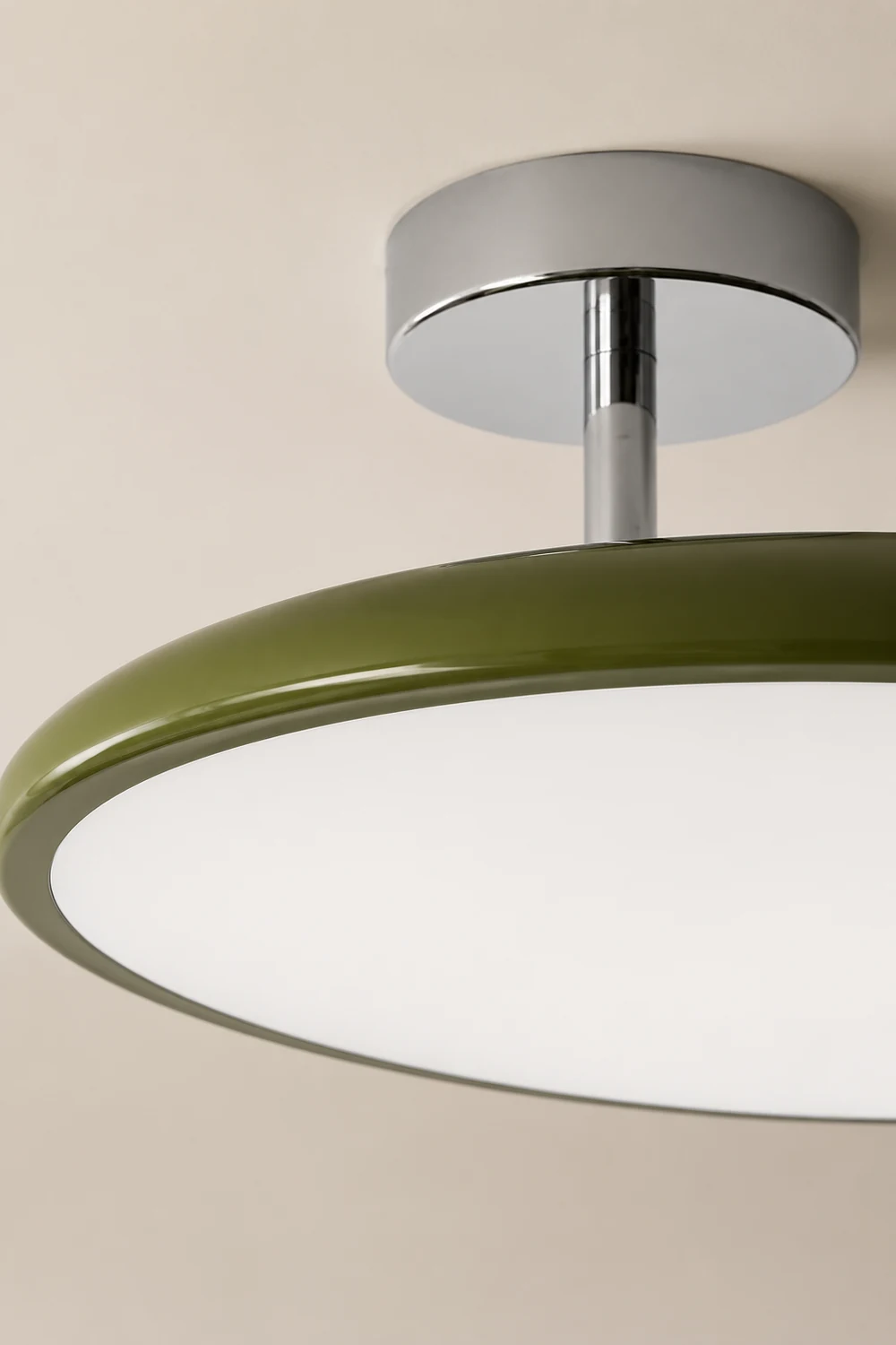 Valentina Vintage Flush Mount Ceiling Light Metal Red/White/Green LED Bedroom - Lumpaz