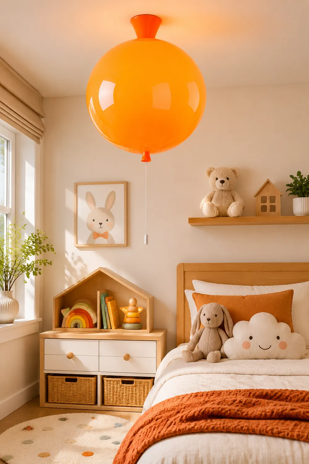 Fateh Glossiness Ceiling Light Balloon Flush Mount Ceiling Light, Bedroom - Lumpaz