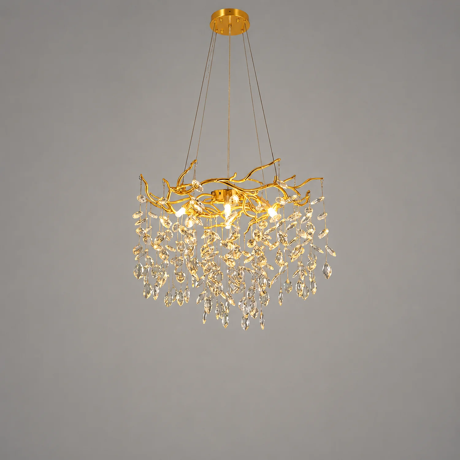 Marilyn Contemporary Gold Glass Crystal Chandelier - Lumpaz