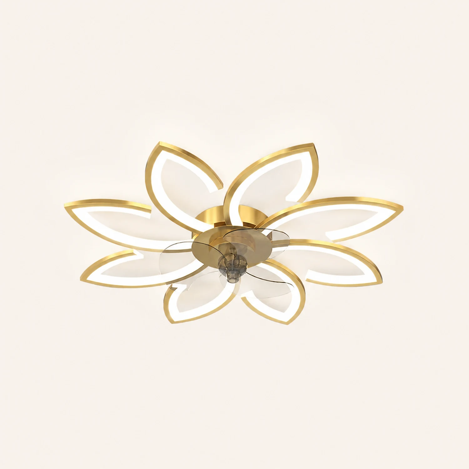 Hana Modern Flower Ceiling Fan with Light, 3 Color, L 25.5"/27"/31"/35.5" - Lumpaz