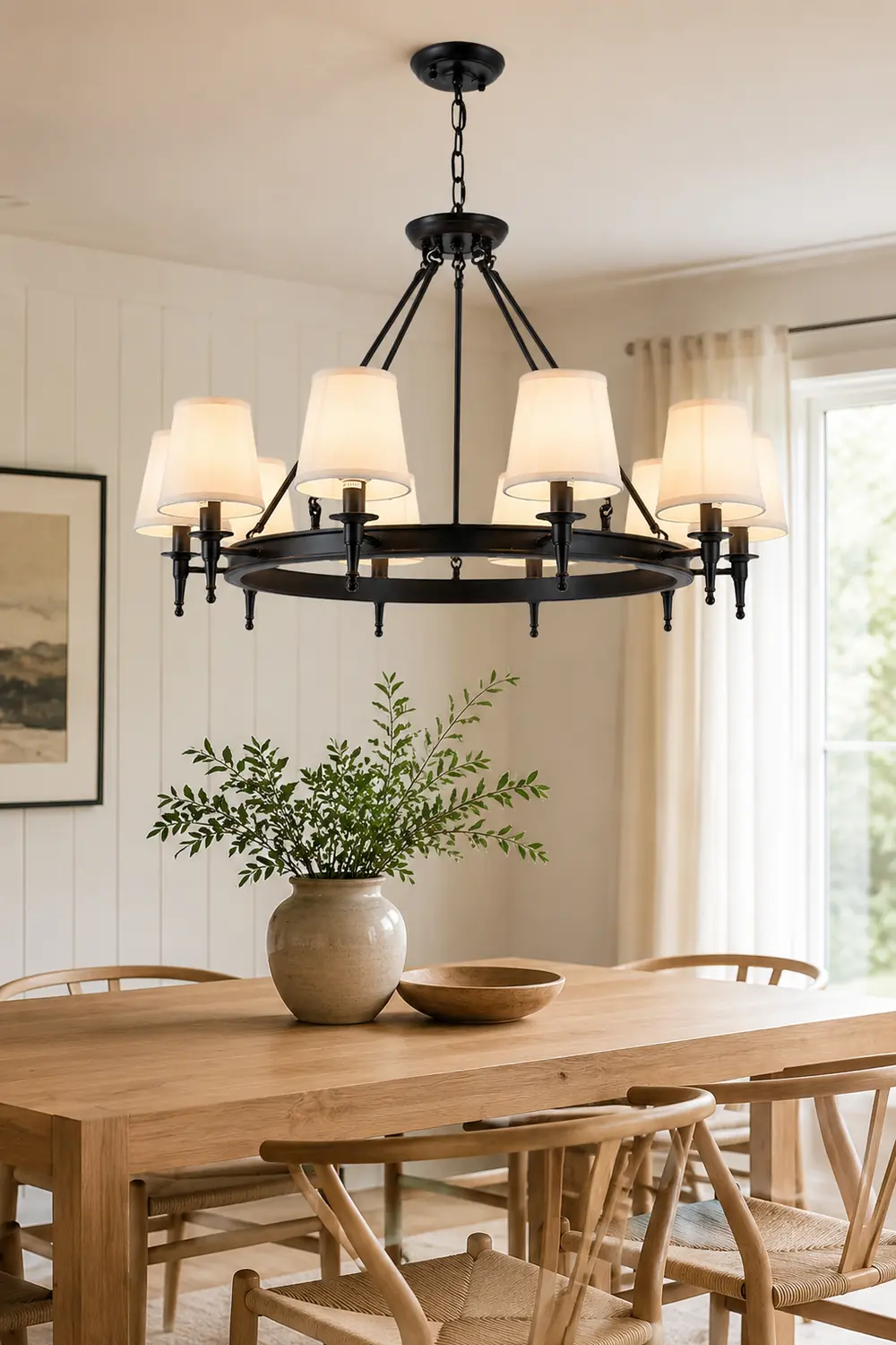 Alessio Vintage Ring Metal/Fabric Chandelier, Black/Copper - Lumpaz