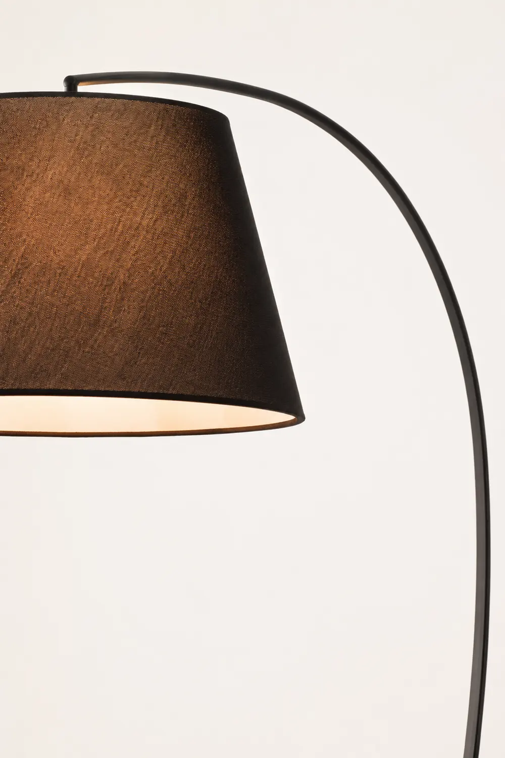 Salgado Modern Arc Fabric/Metal Floor Lamp, Bedroom/Living Room - Lumpaz