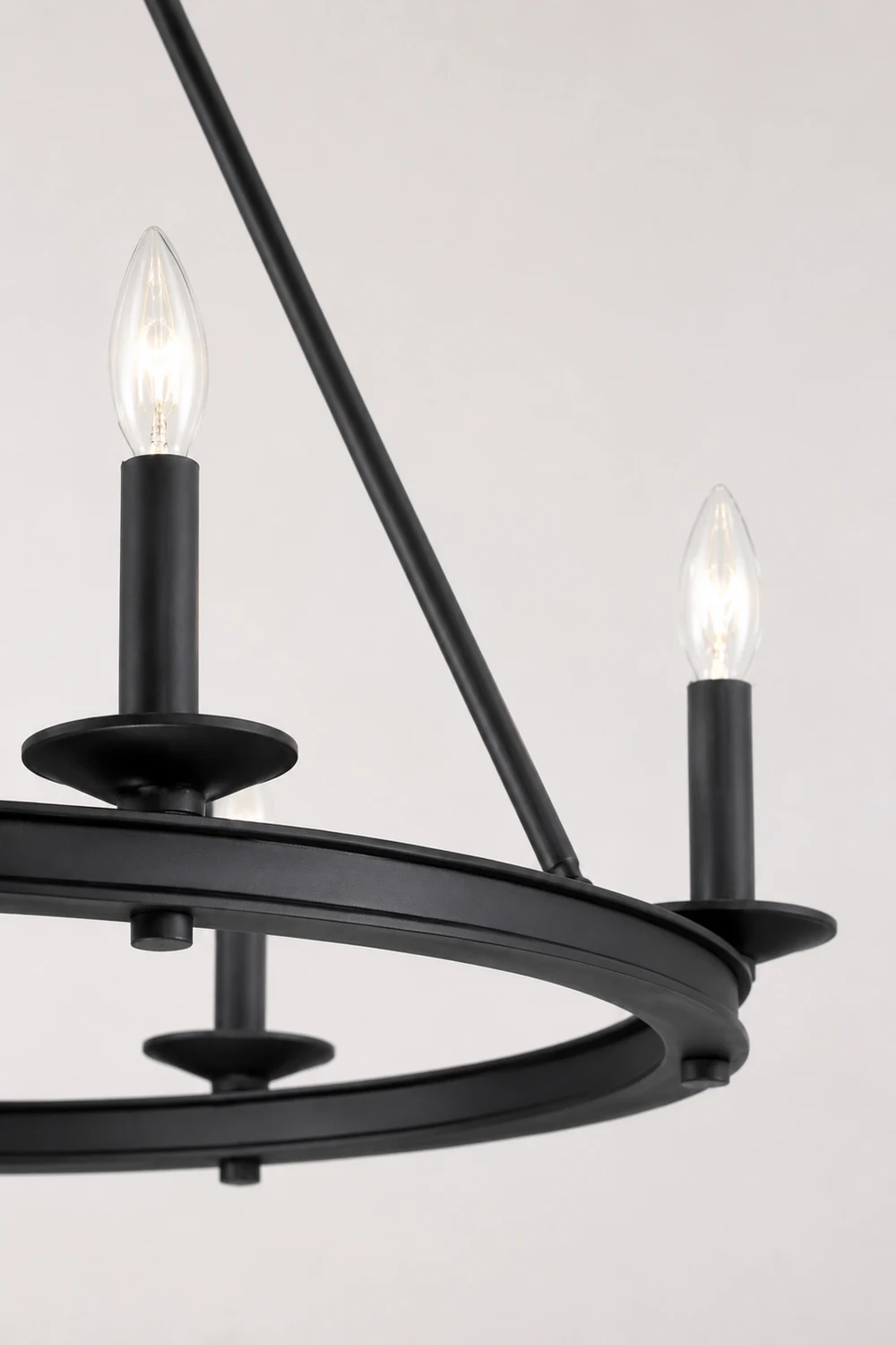 Silva Modern Candles Chandelier Black Metal Living Room/Bedroom - Lumpaz