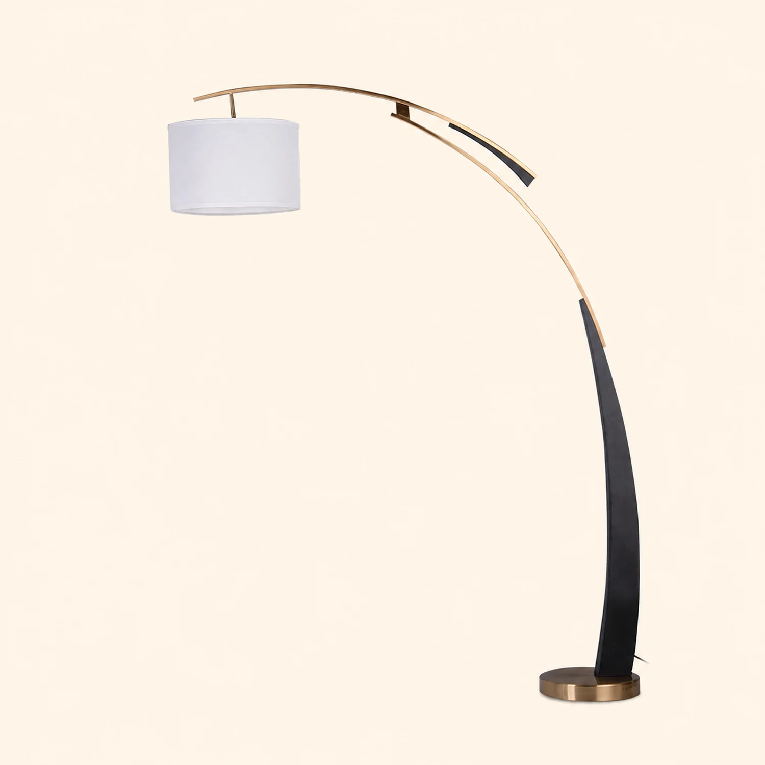 Salgado Floor Lamp 3 Color Temperature Switchable, Artificial Fabric/Metal - Lumpaz
