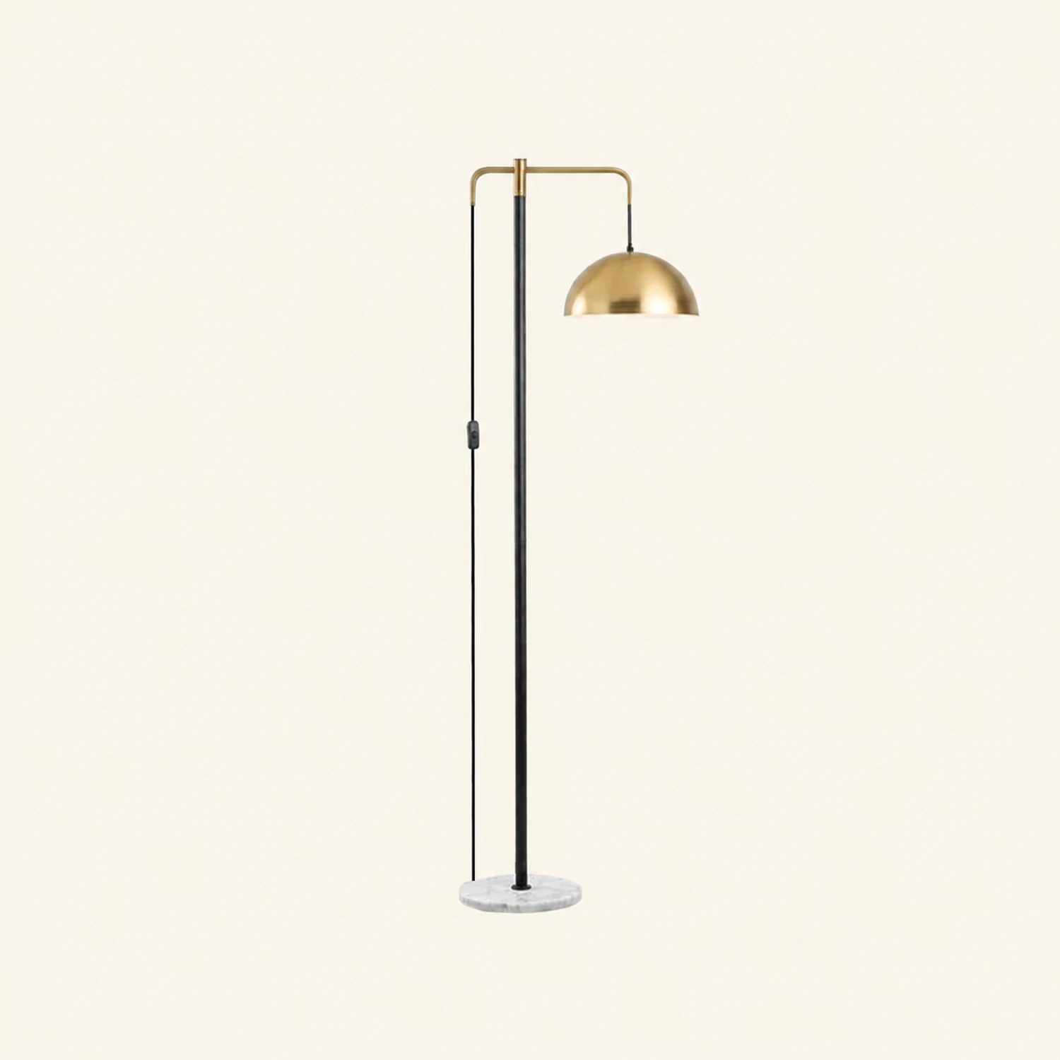 Carins Modern Metal Floor Lamp, Gold, Living Room - Lumpaz