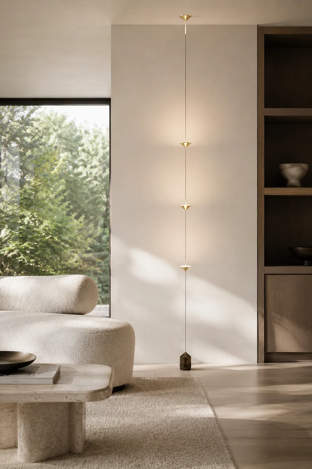Edge Full-Length Minimalist Linear Floor Lamp, 3 Bulbs - Lumpaz