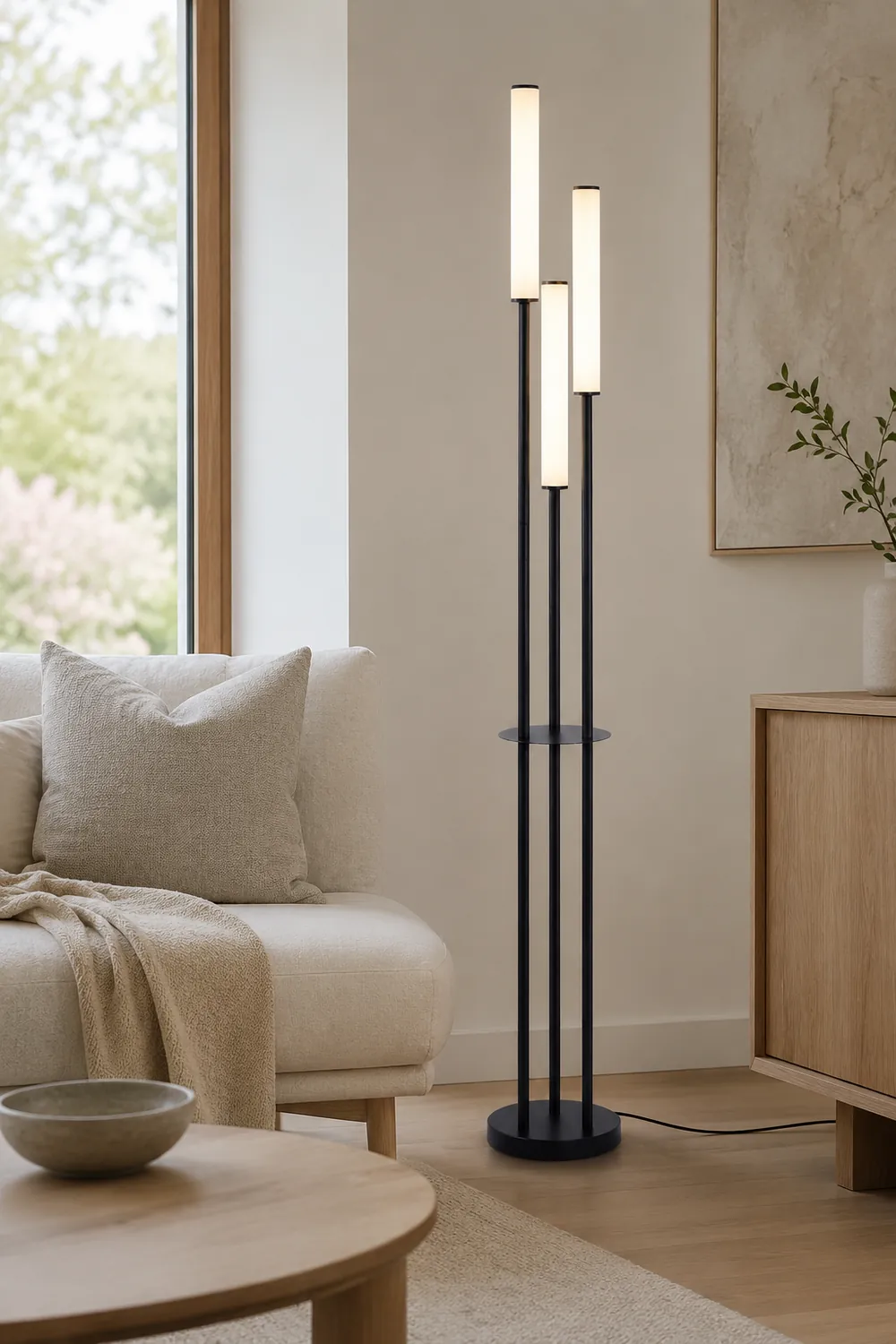 Eryn Modern 3 head Black Metal Arcylic Floor Lamp - Lumpaz