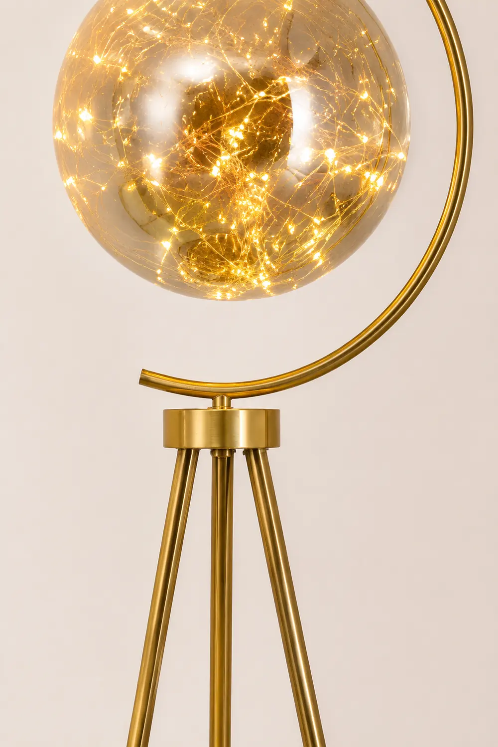 Kady Modern Starry Globe Glass Floor Lamp, Gold - Lumpaz