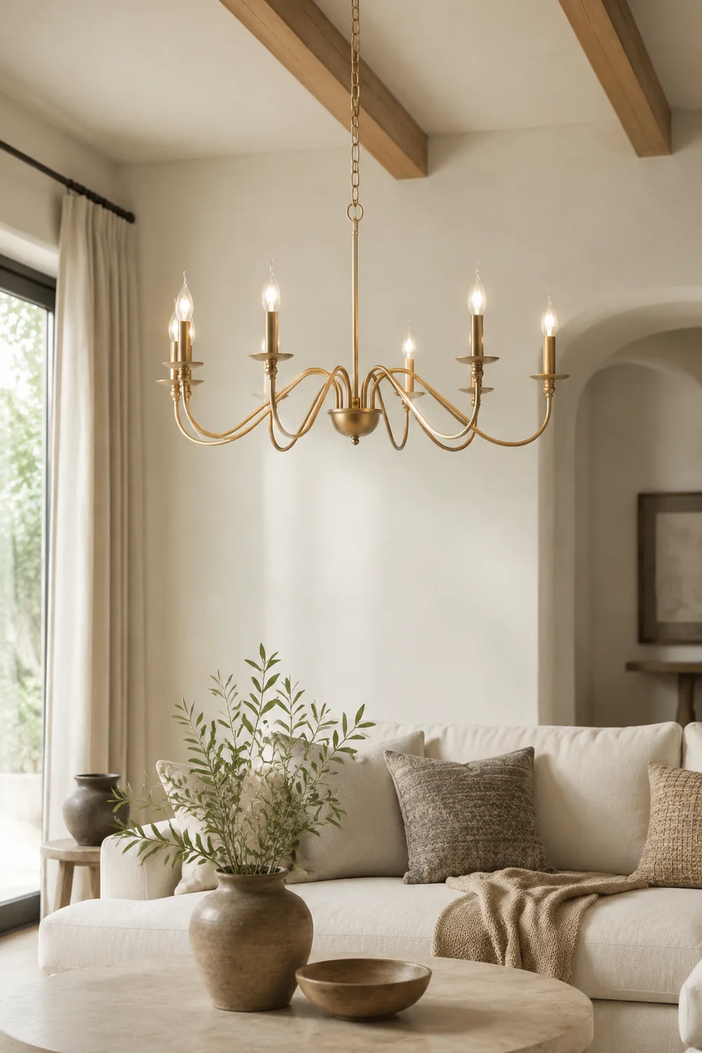Silva Retro Vintage Candle Metal Chandelier, Black/Gold - Lumpaz