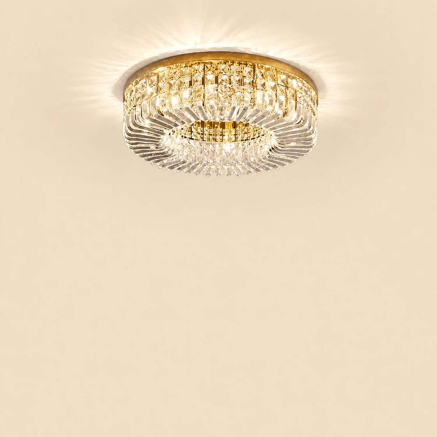 Marilyn Luxury Flush Mount Metal/Crystal Ceiling Light - Lumpaz