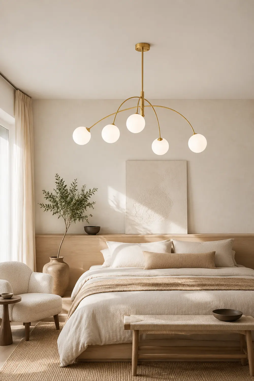 Valentina Pendant Light Globe Modern, Metal/Glass, Black/Gold, Bedroom - Lumpaz