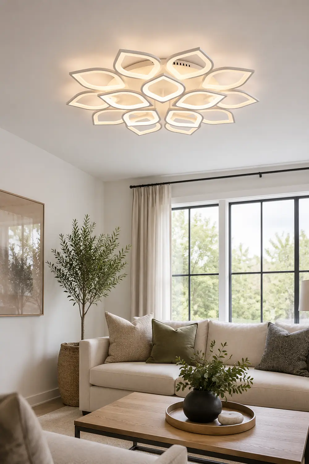 Hana Modern Designer Flower Flush Mount Ceiling Light - Lumpaz