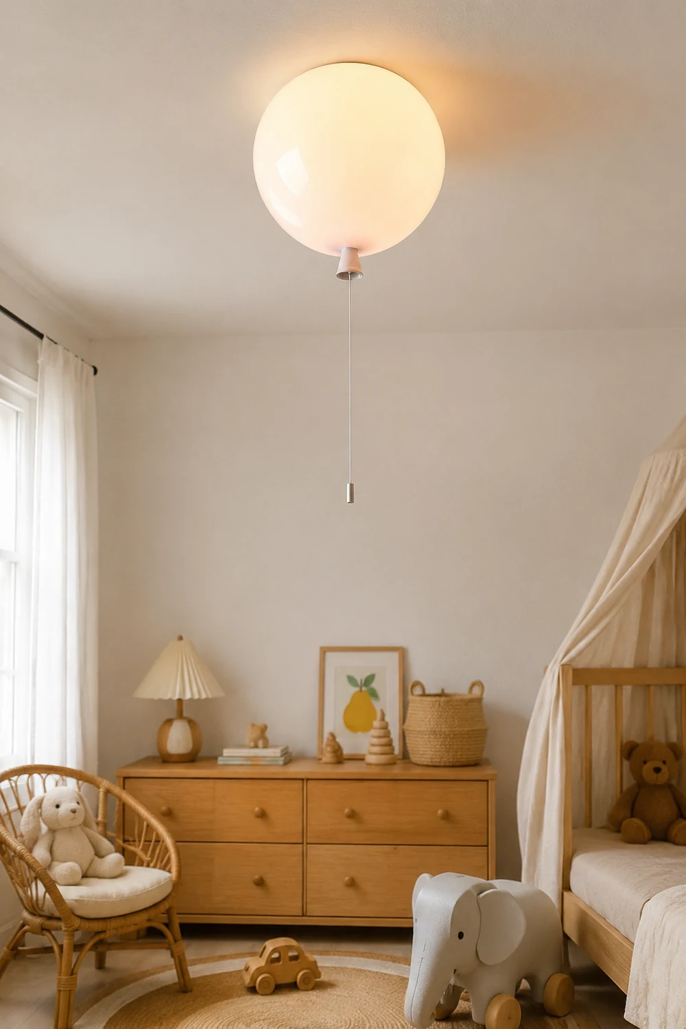 Fateh Glossiness Ceiling Light Balloon Flush Mount Ceiling Light, Bedroom - Lumpaz