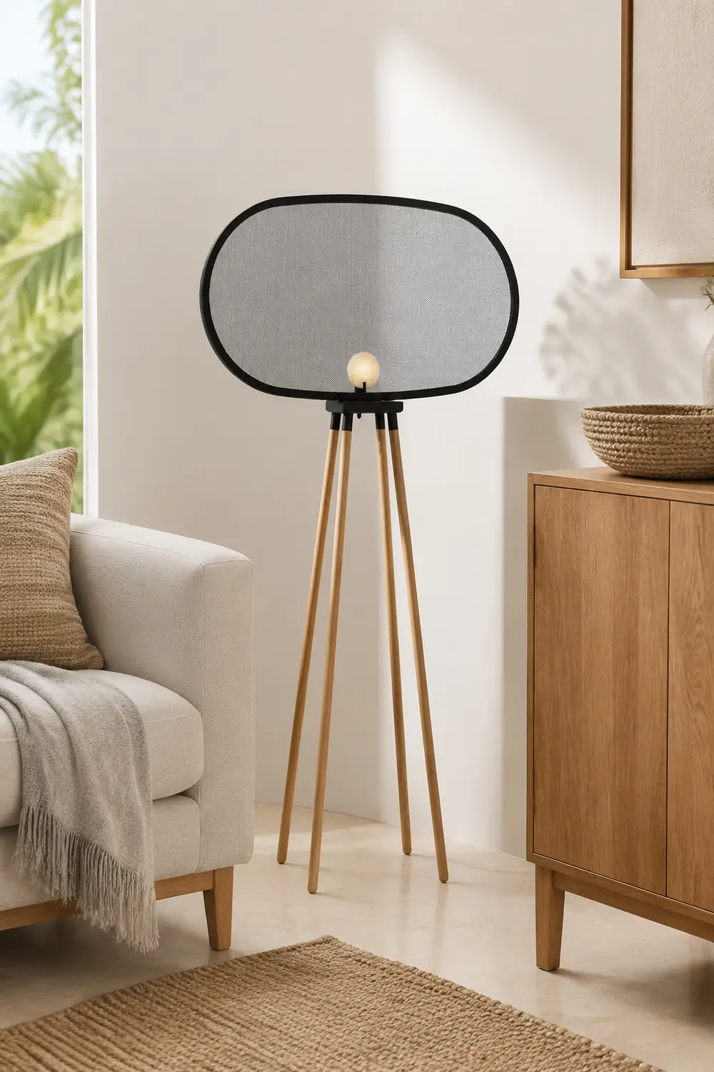 Cooley Modern Design Minimalistic Floor Lamp, Metal & Wood - Lumpaz