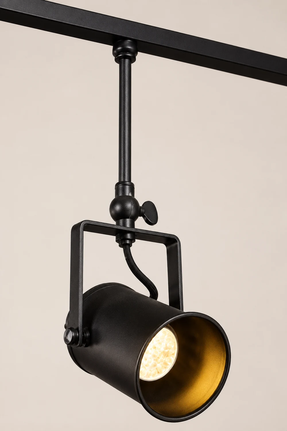 Alessio Vintage Adjustable Semi-Flush Mount Ceiling Light, Black - Lumpaz