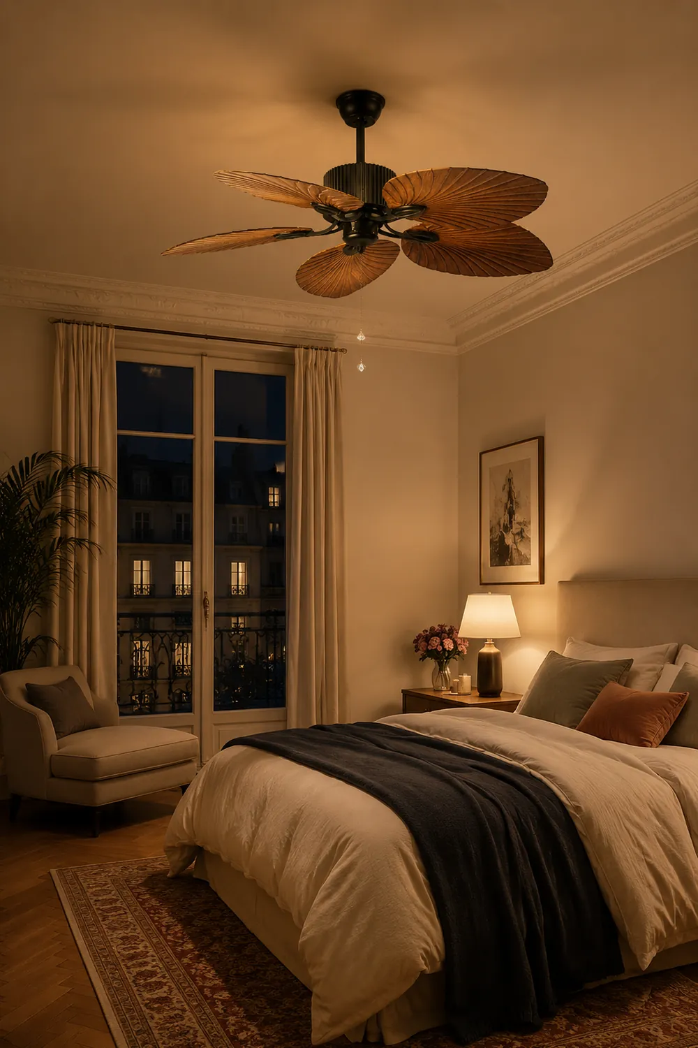 Bella Retro Vintage 5-Blade Ceiling Fan, Coffee - Lumpaz