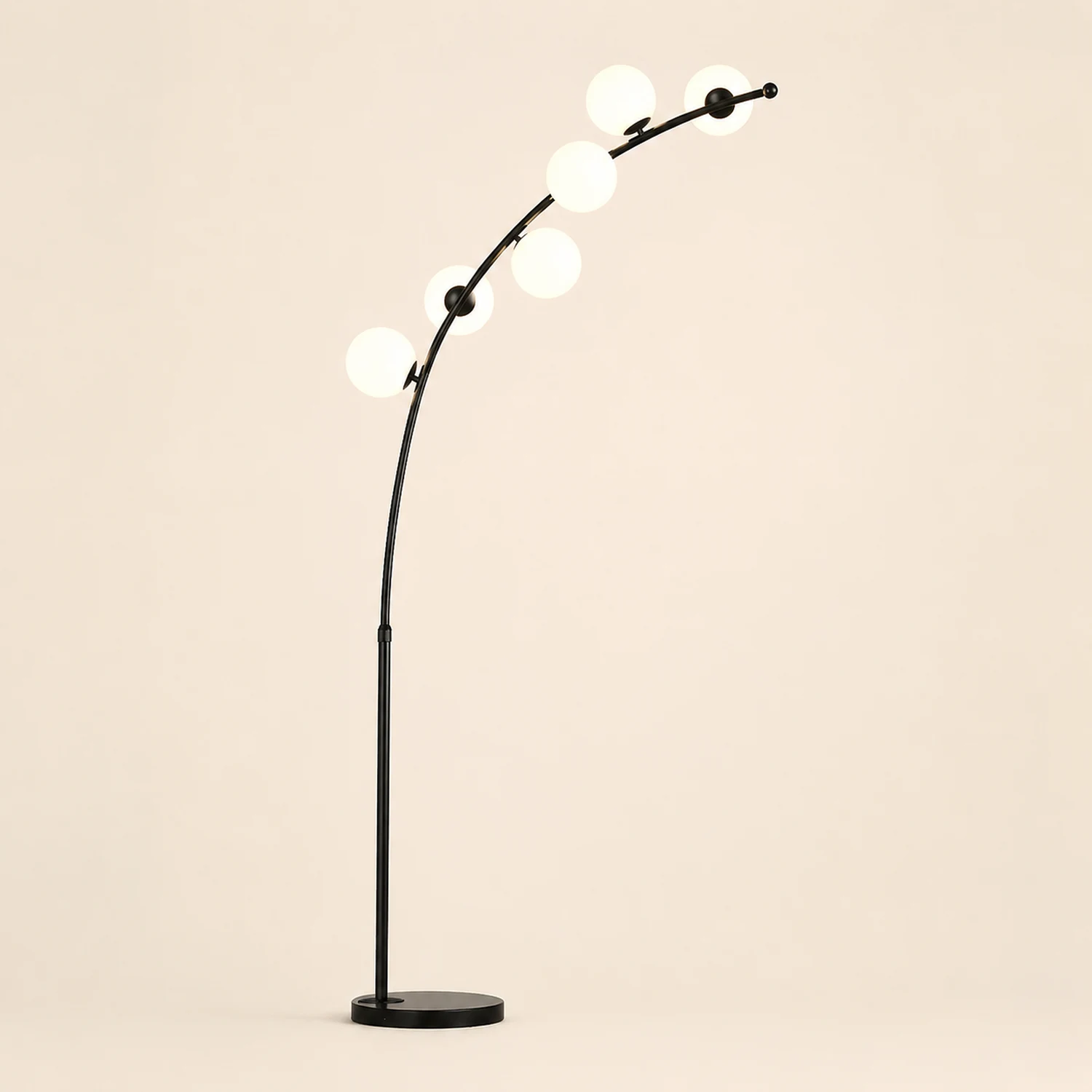 Valentina Modern Arc Multi Head Bubble Floor Lamp Black/Gold - Lumpaz