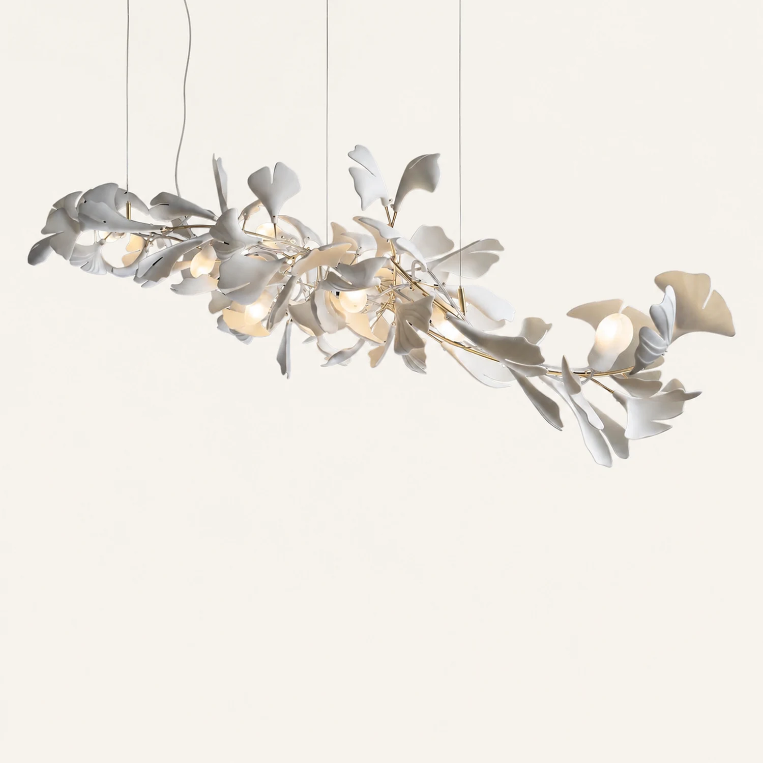 Ophelia CeraFall Modern Art Deco Organic Chandelier Metal Ceramics - Lumpaz