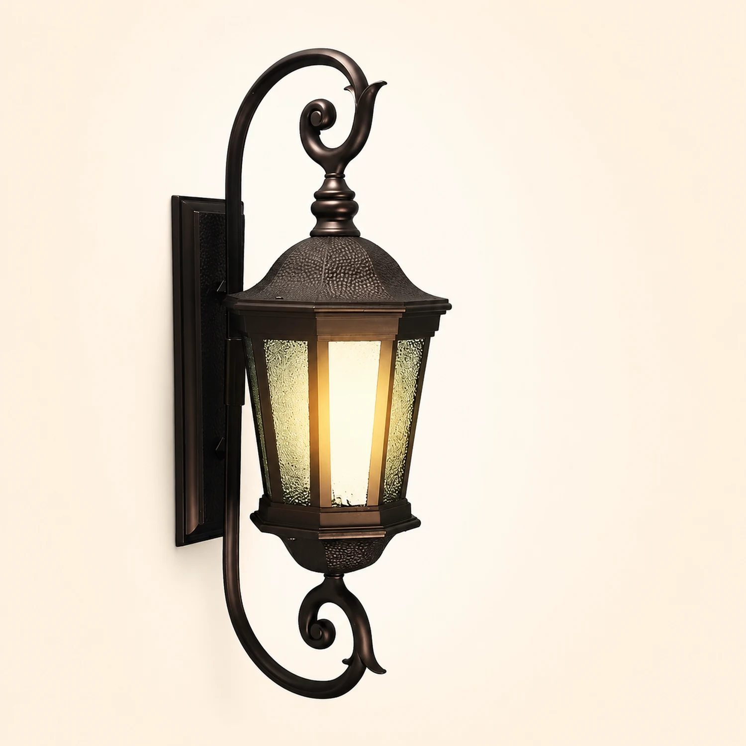 Waterproof Retro Aluminum Glass Shade European Style Outdoor Wall Lights - Lumpaz