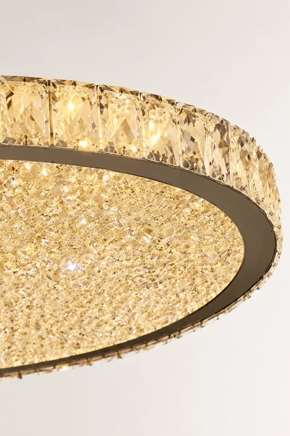 Kristy Round Flush Mount Ceiling Light Clear/Amber Living Room - Lumpaz