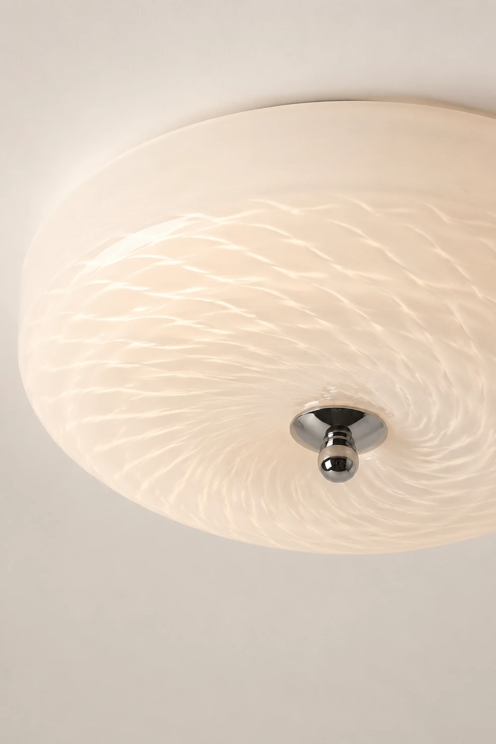 Hailie Design Circle LED Ceiling Light Metal/Glass White Bedroom/Living Room - Lumpaz