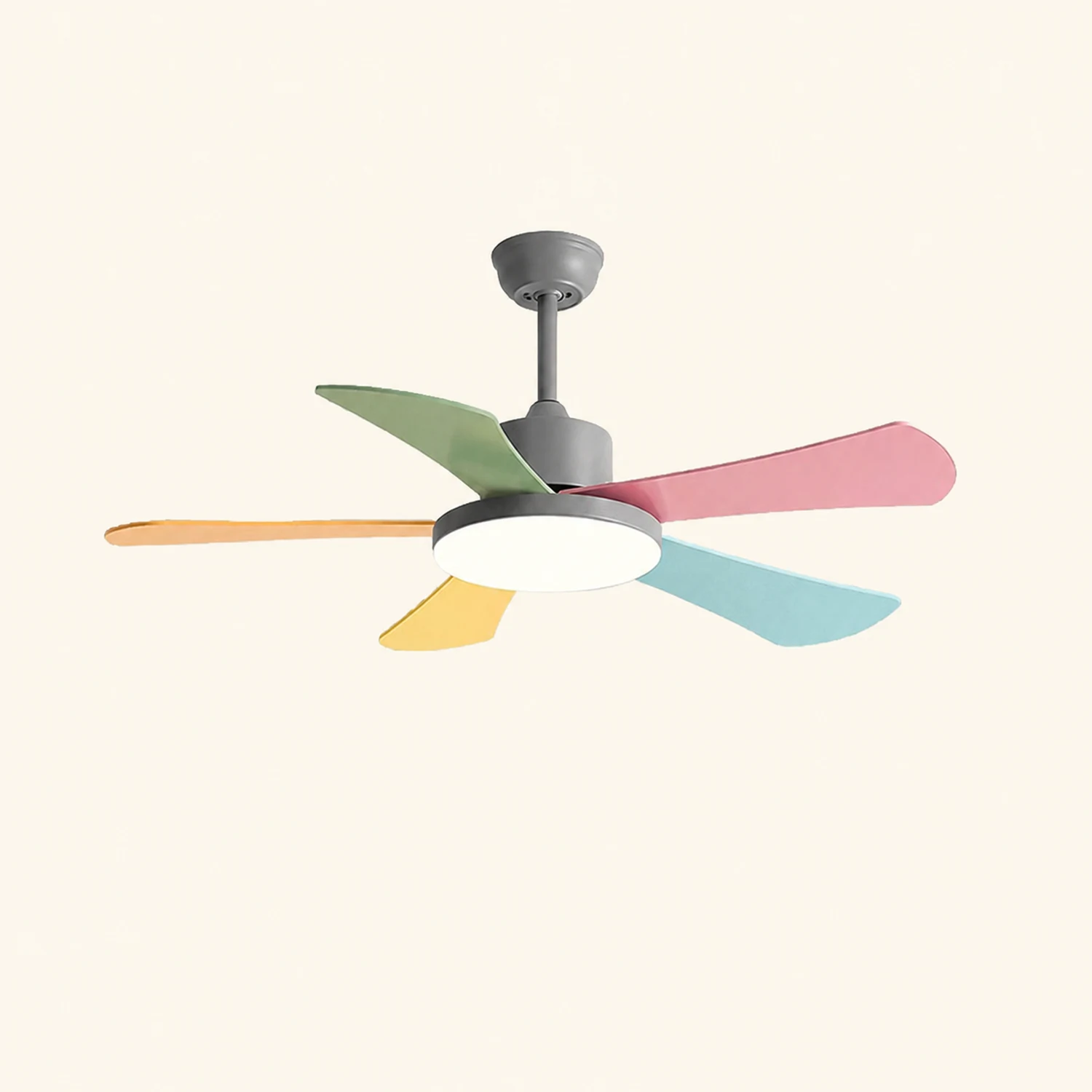 Morandi 5-Blade DC Colorful Ceiling Fan with Light, Summer, 41'' - Lumpaz