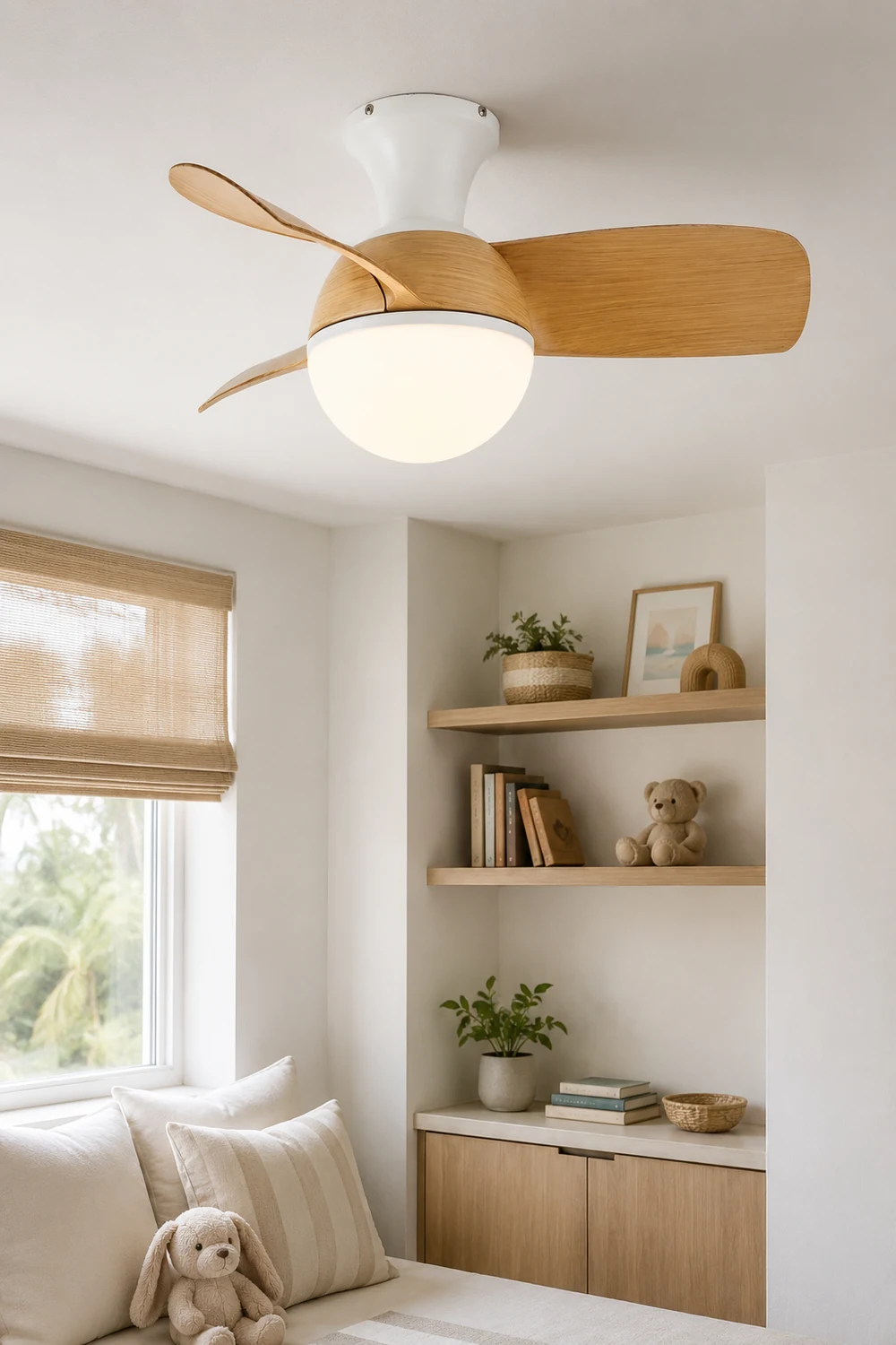 Morandi 3-Blade Basic Ceiling Fan with Light, 3 Color, 30'' - Lumpaz