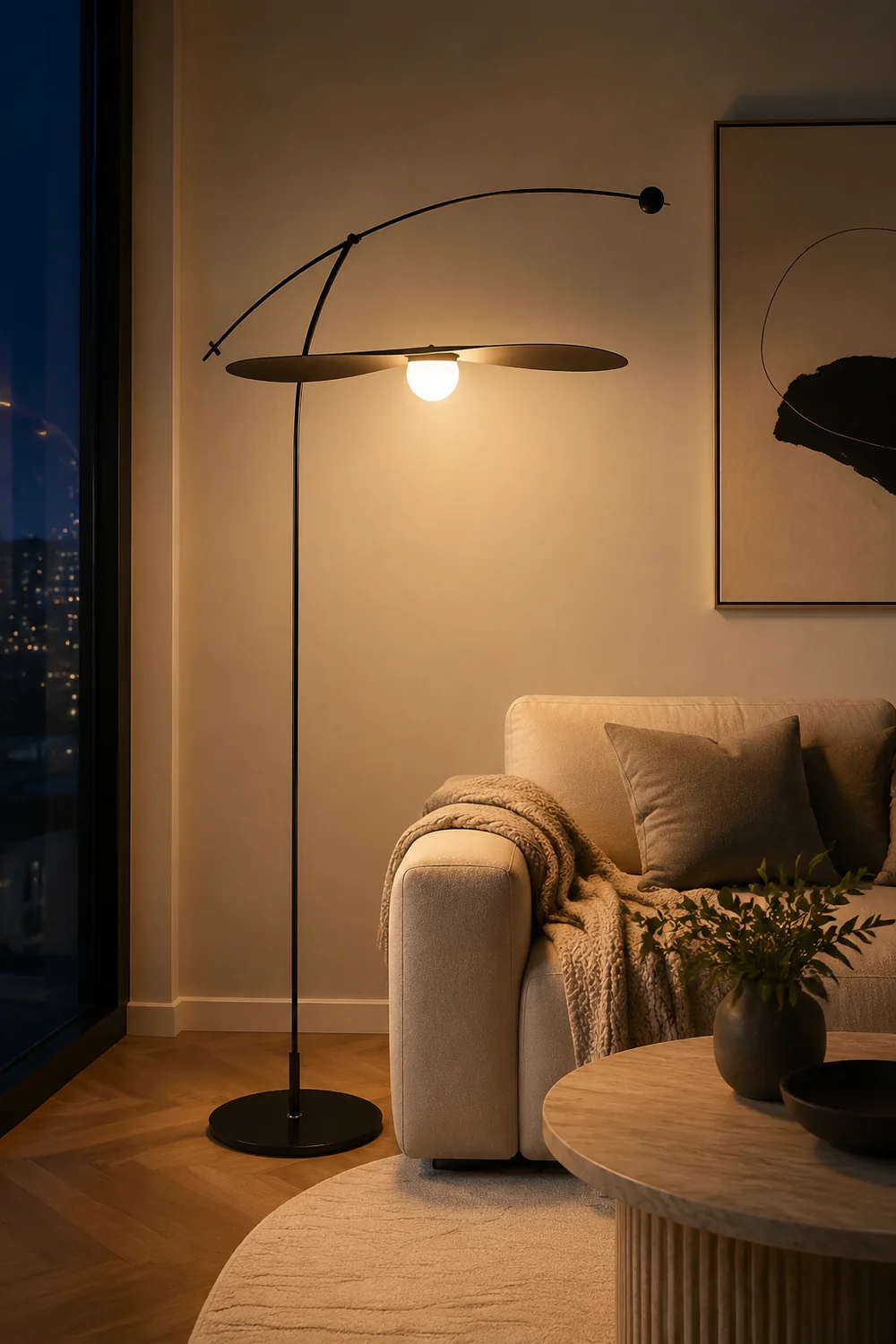 Carins Modern Bowl Linear Metal Glass Floor Lamp,Black /Gold - Lumpaz