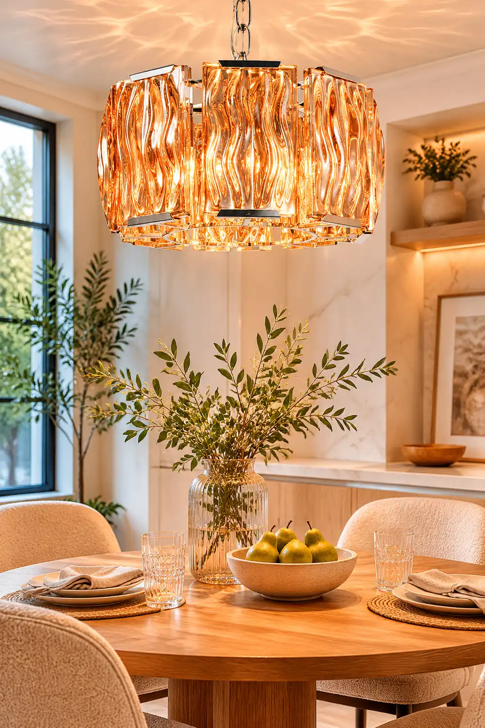 Marilyn Modern Crystal Chandelier, Clear/Champagne - Lumpaz