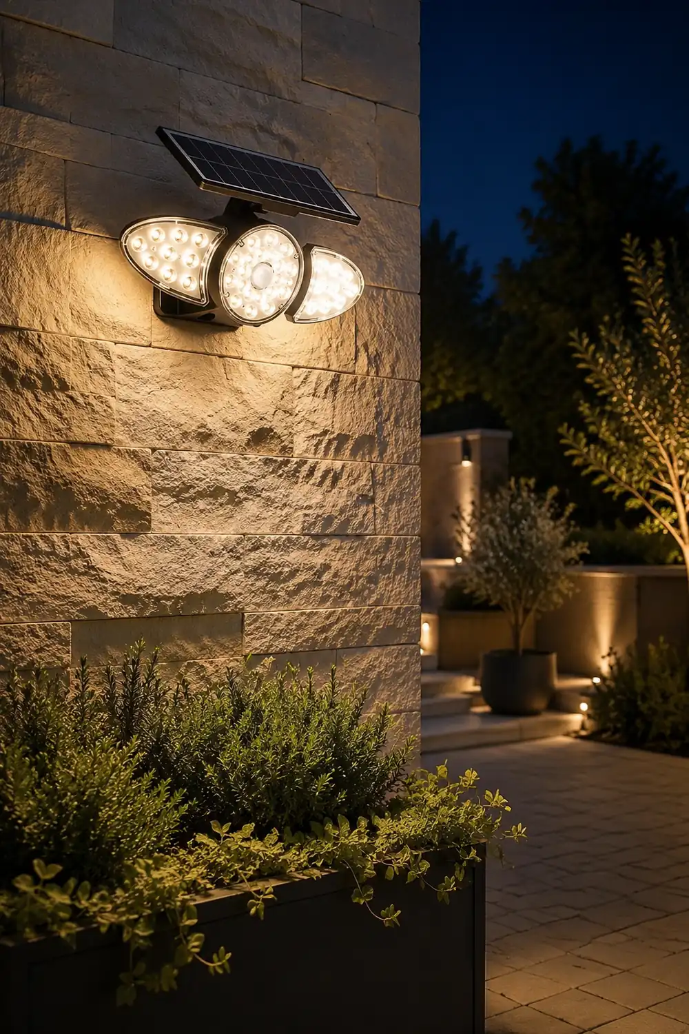 Solar Motion Security Light 3-Head Wall Fixture with Motion Sensor复制 - Lumpaz