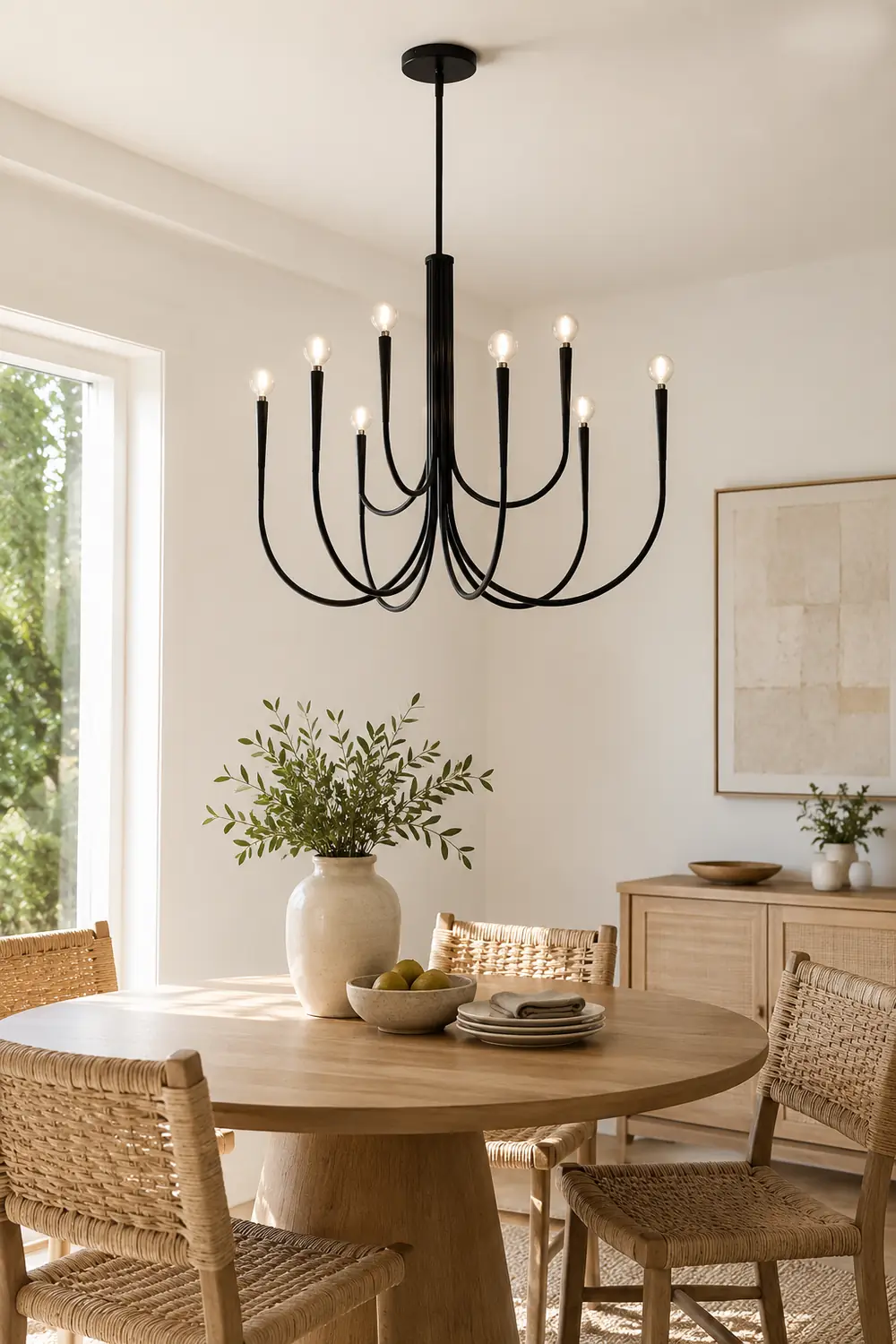 Hailie Modern Minimalist Chandelier Dinning Room, Black/Gold - Lumpaz