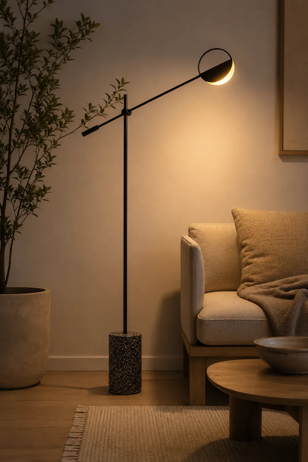 Salgado Nordic Modern Minimalist Floor Lamp, Black/Gold - Lumpaz