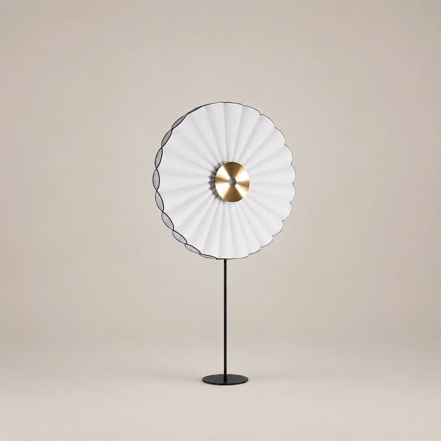 Chan Flower Metal/Artificial Paper Floor Lamp, White/Blue - Lumpaz